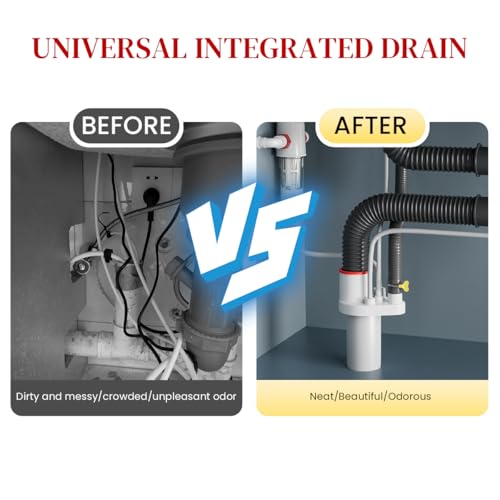 HASTHIP® Kitchen Drain Adapter Anti-backflow Valve Under Sink with Multi Adapters Universal Connector for Dishwasher Laundry Machine Sink 2PCS HASTHIP® Kitchen Drain Adapter Anti-backflow Valve Under Sink with Multi Adapters Universal Connector for Dishwasher Laundry Machine Sink 2PCS